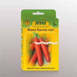 Семена моркови «Королева Осени» на водорастворимой ленте, ТМ SEDOS - 5 м (170 семян)